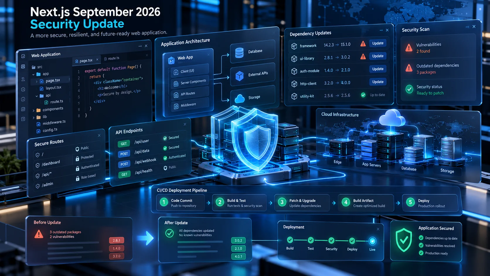 Next.js September 2026 security update and application upgrade guide