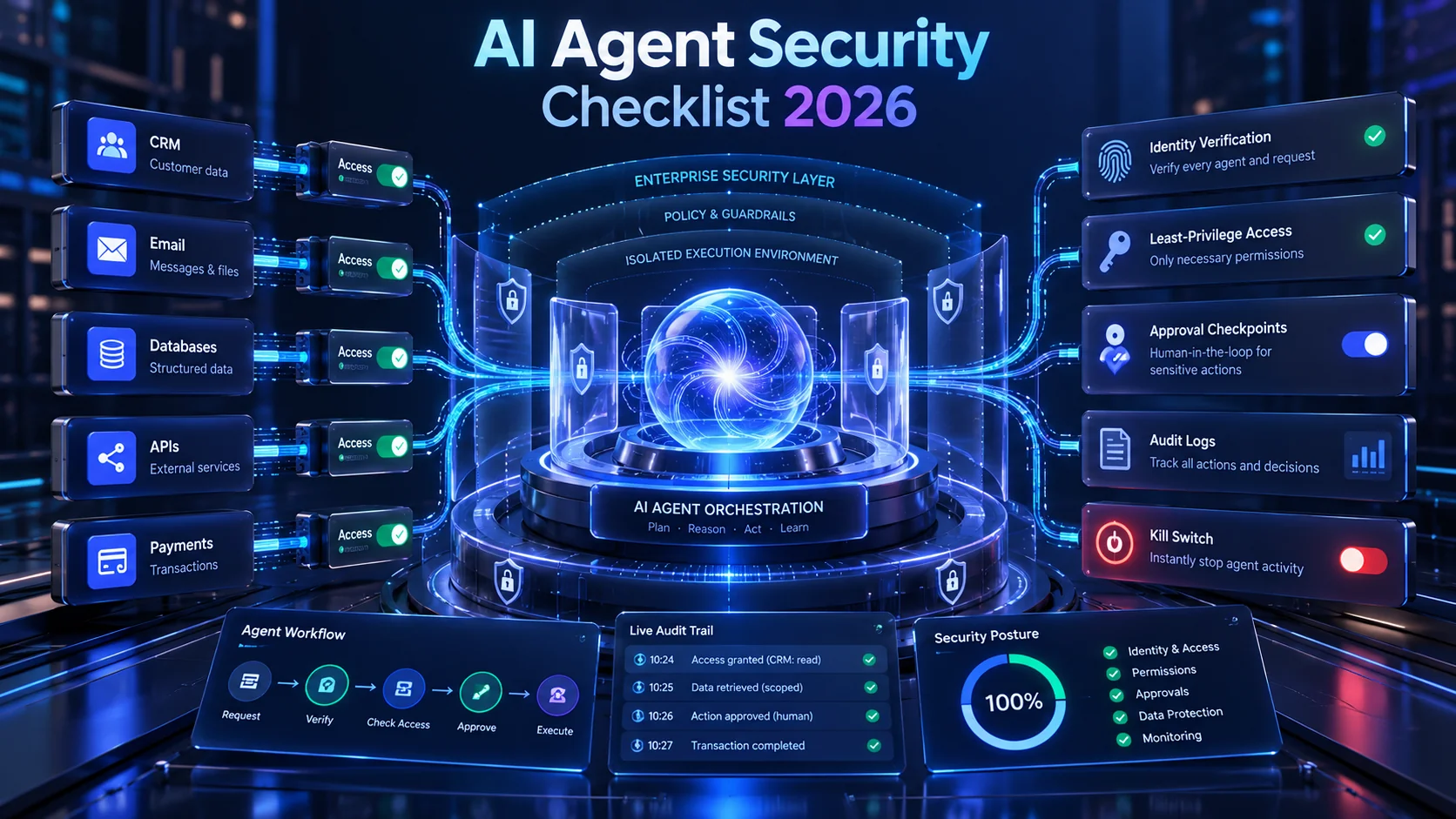 AI agent security checklist for business automation in 2026