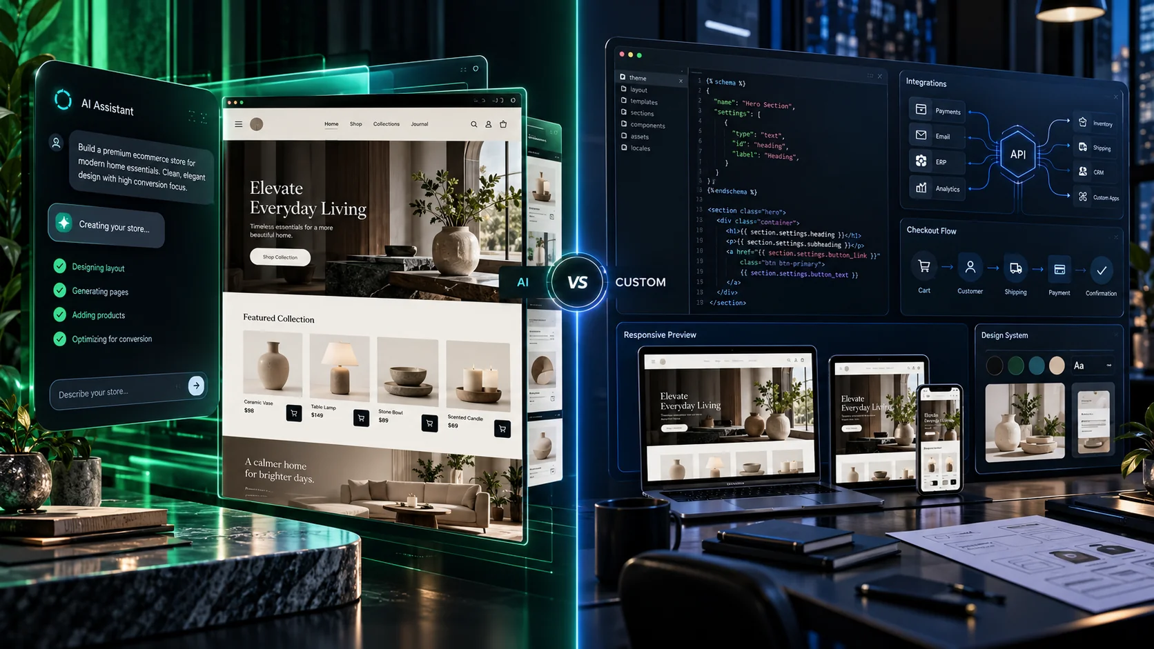 Shopify Canvas vs custom Shopify theme development comparison in 2026